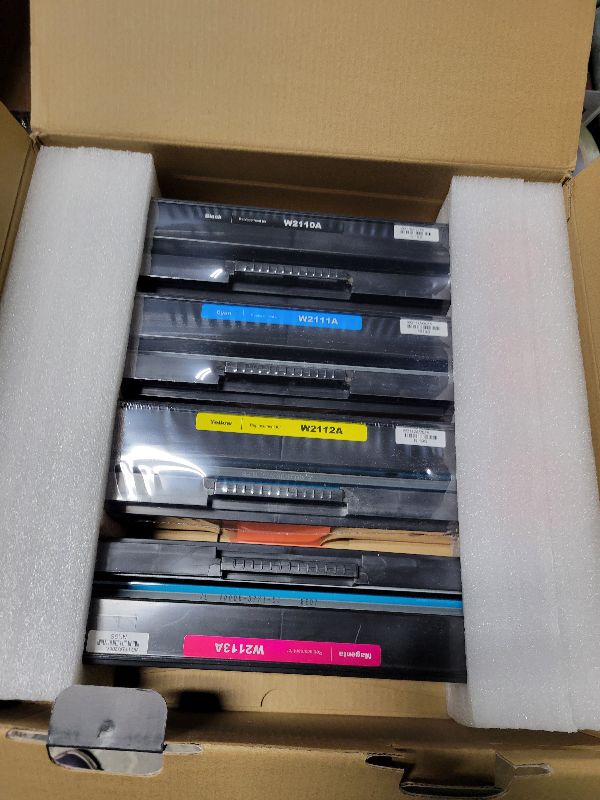 Photo 1 of 206A Toner Cartridges 4 Pack (with Chip) Compatible Replacement for HP 206A 206X for Color Laserjet Pro MFP M283fdw M283cdw M283fdn M282nw Pro M255dw M255nw M283 M255 Printer W2110A W2110X High Yield