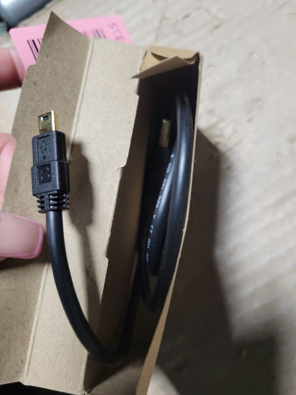 Photo 1 of Amazon Basics USB-A to Mini USB 2.0 Cable, 480Mbps Transfer Speed with Gold-Plated Plugs, 3 Foot, Black