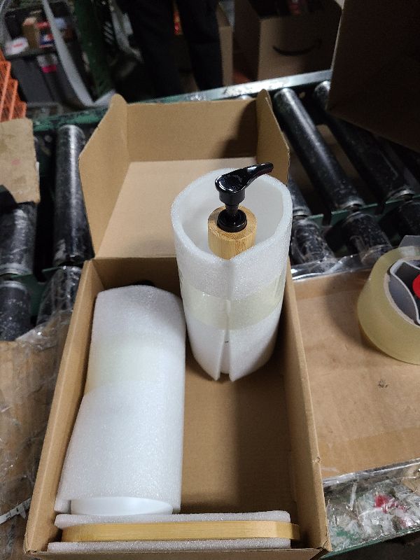 Photo 1 of 17 oz Hand Soap Dispenser Empty Glass Lotion Pump Bottles, Refillable Liquid Dish Soap Bottles for Bathroom, Kitchen Sink, White, 2 Pack