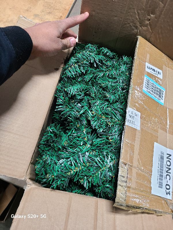 View 2 of 6 Pack 54ft Artificial Christmas Green Garland Classic Christmas Greenery Faux PVC Soft Garland for Indoor Outdoor Stairs Railing Fireplace Mantel Front Door Porch Xmas Holiday Party Decorations