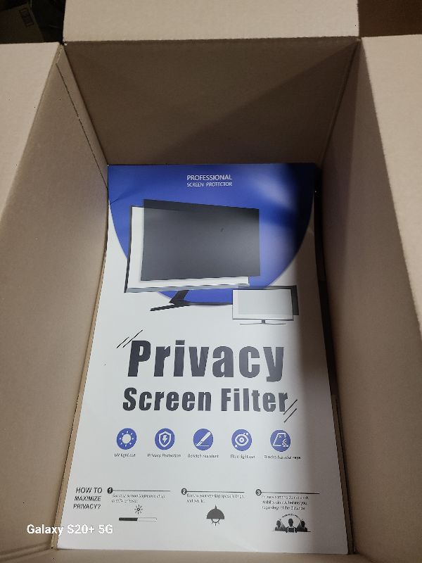 Photo 1 of [2-Pack] 27 Inch Privacy Screen for Computer Monitor 16:9 Aspect Ratio, Eye Protection Anti Blue Light Glare Shield, 27inch Removable Black Blackout Anti Spy Desktop Security Private Filter