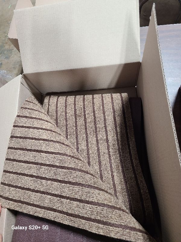 Photo 1 of 2' x 6' Runner Rugs with Rubber Backing, Indoor Outdoor Utility Carpet Runner Rugs, Stripe Brown, Can Be Used as Aisle for The RV and Boat, Laundry Room and Balcony