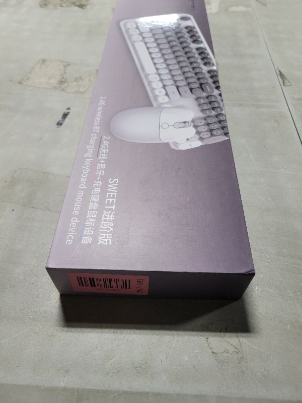 Photo 1 of 2.4G Full Size Wireless Keyboard and Mouse Combo, Bluetooth/2.4G Dual Mode, Typewriter Style Round Keycap, Cute Gradient Colors, Compatible with PC/Notebook/Tablet/Smartphone (Black Pink)