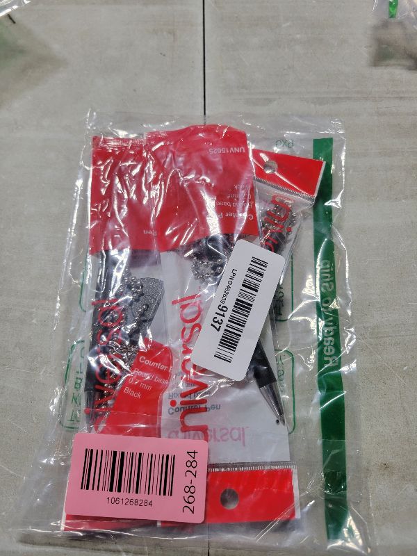 Photo 1 of 1InTheOffice Pen with Chain 7mm, Security Pen with Adhesive Pad, Pen with Chain For Desk With Base Business Counter, Black, (4/Pack)