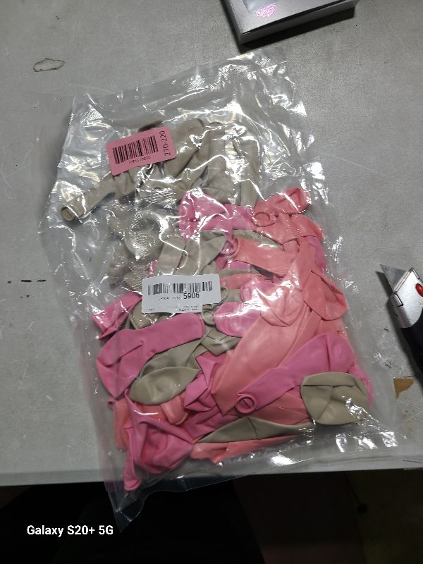 Photo 1 of 126PCS Pink White Balloon Arch Kit, Different Sizes 18 10 5 Inch Pink White Sand Latex Balloons and Heart Foil Balloons Pink Balloon Garland Arch Kit for Birthday Wedding Bridal Baby Shower Decoration