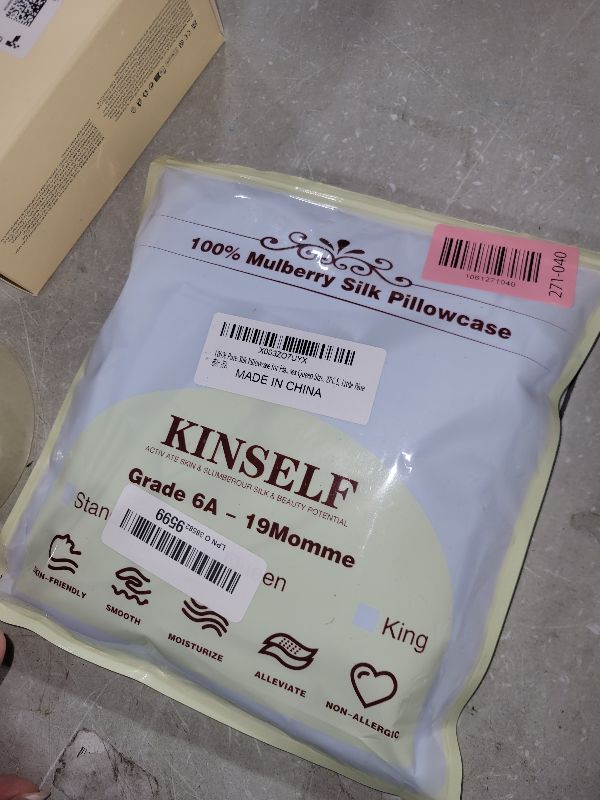 Photo 1 of 2 Pack 100% Pure Silk Pillowcase for Hair and Skin, Both Sides Mulberry Silk Pillowcases with Hidden Zipper, Cooling Pillowcase 19 Momme, 600 Thread Silk Pillow Cases Queen Size, Light Blue