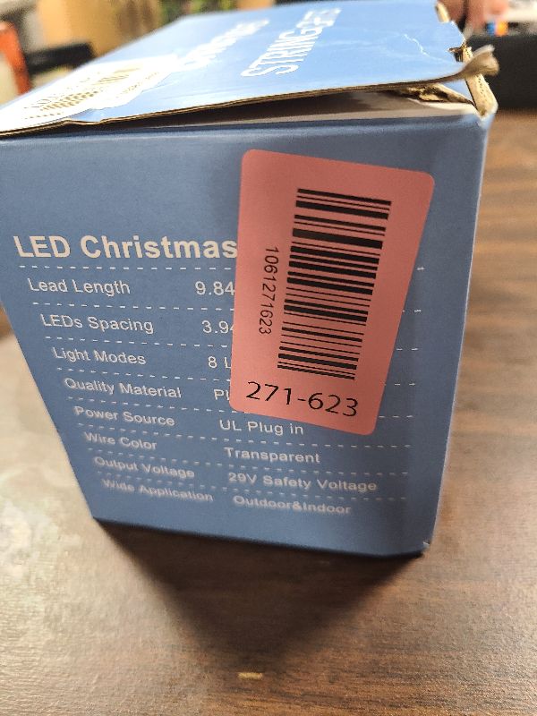 Photo 1 of 100ft White Christmas Lights Outdoor 300 LED String Lights Indoor Clear Wire Waterproof, 8 Modes Connectable Twinkle Fairy String Lights Plug in for Outside Room Bedroom Party Wedding Decorations