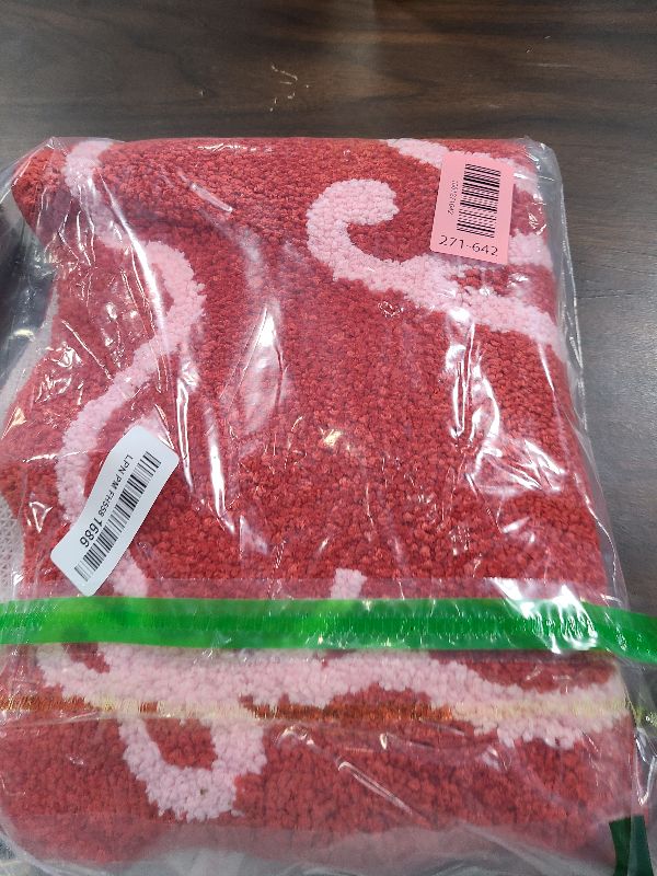 Photo 1 of 16x24 Inch Holiday Door Mat,Bath Rug, Non-Slip Xmas Bath Rug TPR Rubber Backed, Soft Long Pile Absorbent Bathroom Rug with "JOY", Festive Door Mat for Bathroom, Kitchen, Winter ,New Year Decor