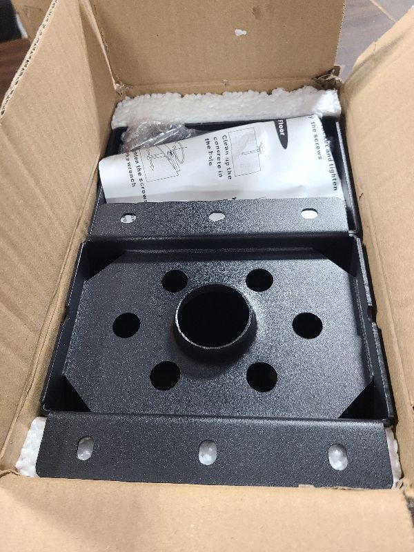 Photo 1 of 2 Set 4“× 6” Post Base, (Inner Size 3.6"x 5.6") Post Brackets,Black Metal Powder-Coated Thick Steel Post Anchor Outdoor for Support Deck Base Plate Pergola Brackets Fence Kit,Mialbox Post Mount