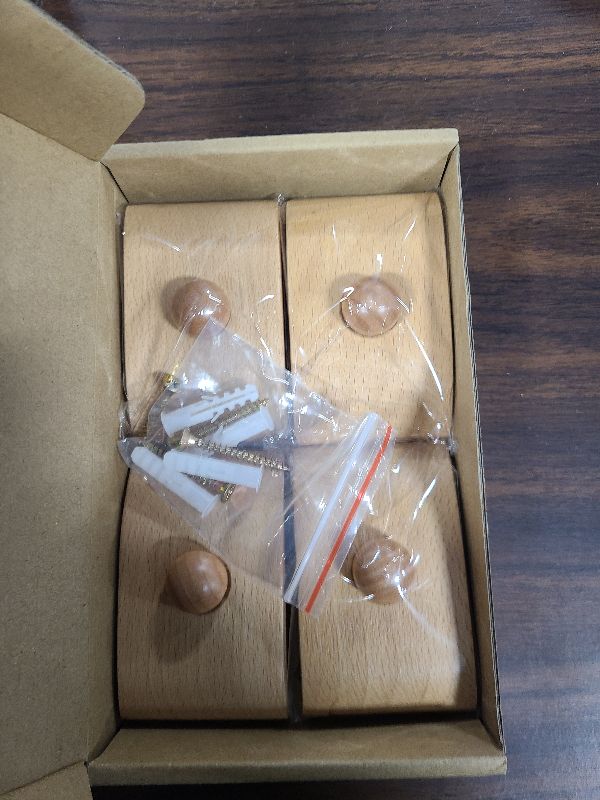 Photo 1 of 4 Large Quilt Hangers for Wall for Display, Wooden Rug Hangers for Wall Hangings, Decorate with Your Blanket and Tapestry Hangers (Light, 4 Large Clips with Hardware)