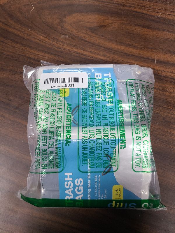 Photo 1 of 120 Counts 1.6 Gallon Mini Drawstring Trash Bags, Small Garbage Bags by KSSKSS, Code a fit 4.5-8 Liter, 1.2-2 Gal, White Trash Bin Liners for Home Office Kitchen Bathroom Bedroom