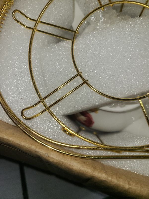 Photo 1 of 20-Pieces Porcelain Bone china Tea Sets,Gold Rim Coffee Set with Golden Metal Rack,Tea Gift Sets for Home&Party (006)