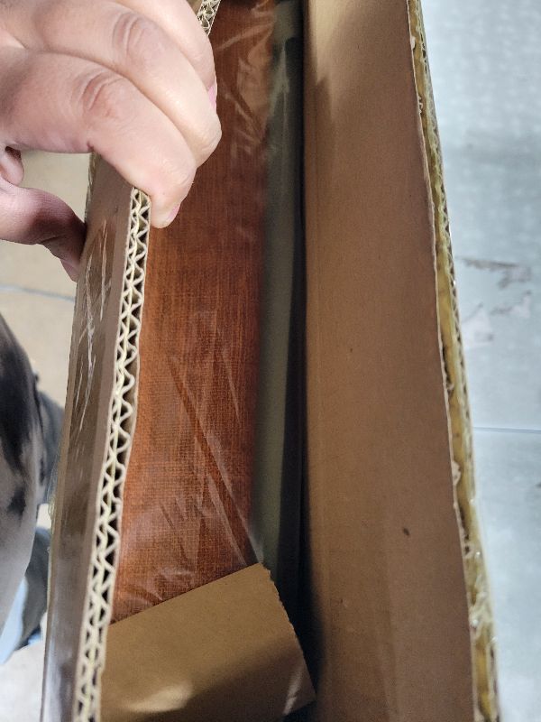 Photo 1 of 15 Inch Storage Ottoman with Wooden Legs - Cube Foot Rest Stool, Square Footstool, Comfortable Seat with Lid, Foldable Fabric Ottoman, Space-Saving Orange