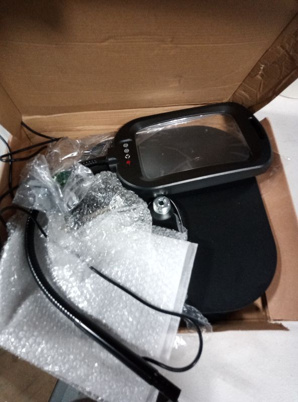 Photo 1 of 10X Rectangle Magnifying Glass with Light and Floor Stand, Flexible Gooseneck Floor Lamp, 6.3X 4.3 Lighted Magnifier Hands Free with 5 Color Mode Stepless Dimmable, Clamp for Close Work Sewing Repair