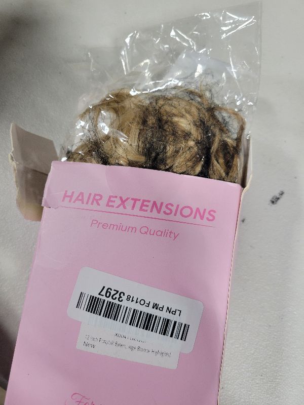 Photo 1 of 12 Inch Ponytail Extension - Clip in Ponytail Hair Extensions, Curly Pony Tails Hair Extensions, Synthetic Claw Clip Ponytail Extension for Women (Color: Medium Blonde with Beige Blonde Highlights)