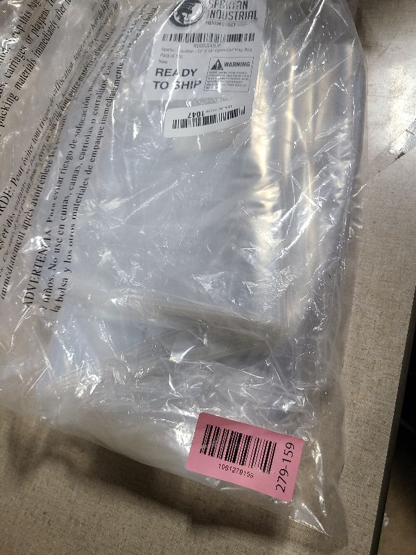 Photo 1 of 12" X 18" Open-End Flat Poly Bags (100 Count) - 1.1 Mil Clear Plastic - No Adhesive Strip - For Packaging, Shipping, Storage - Spartan Industrial