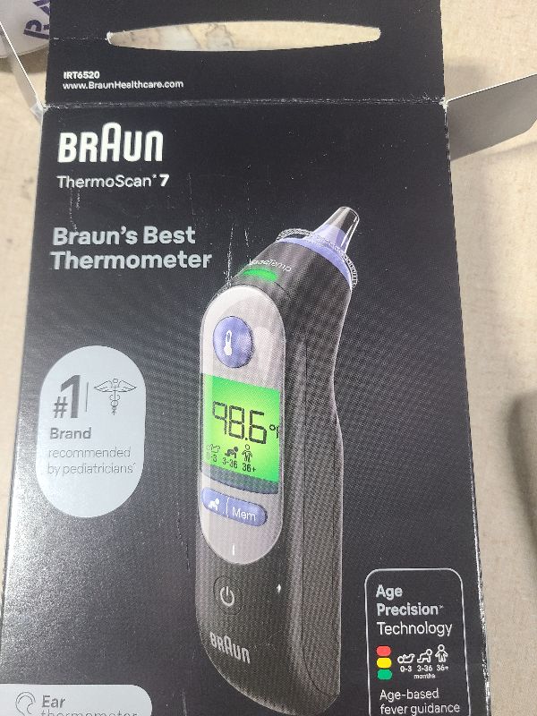 Photo 1 of 
Braun ThermoScan 7 Digital Ear Thermometer for Adults, Babies & Infants, Age-Adjusted Fever Guidance, No. 1 Brand Recommended by Pediatricians