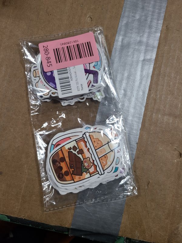 Photo 1 of 100 Pcs Kawaii Boba Stickers, Cute Bubble Tea Aesthetic Waterproof for Water Bottle, Laptop, Guitar, Luggage, Bike, Teens Adults Party Supplies Decoration