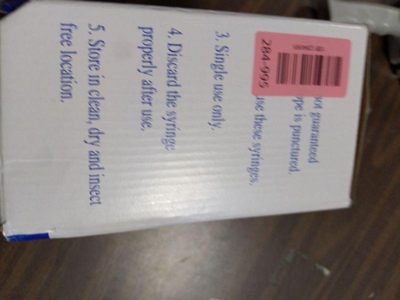 Photo 1 of 100 Pack Disposable 5ml/cc Lab Syringes with 22Ga 1.25 Inch Needle Luer Lock, Individually Sealed Packed