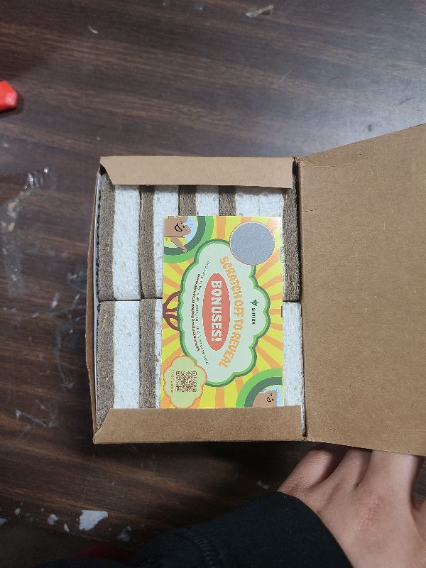 Photo 1 of 10 Pack Biodegradable Natural Kitchen Sponge - Compostable Cellulose and Coconut Walnut Scrubber Sponge - Eco Friendly Sponges for Dishes