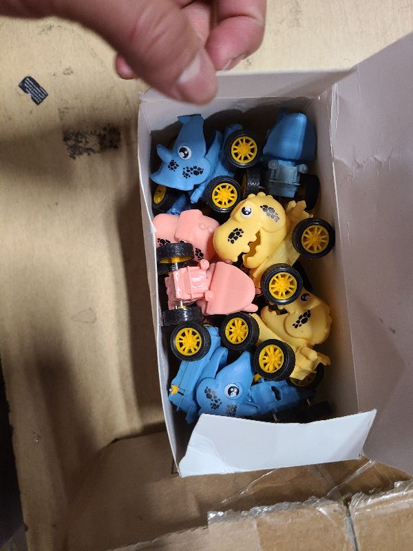 Photo 1 of 18Pcs Dinosaur Pull Back Cars Set for Kids Toddlers, Bulk Mini Racing Vehicles Toys Party Favors, Pinata Fillers, Goodie Bag Stuffers, Classroom Prizes for Boys Girls