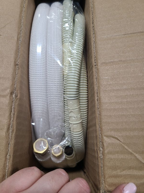 Photo 1 of 10 Ft Mini split Line set, 1/4"& 3/8" 0.D. Flared copper TubingPipes & 3/8" Thickened PE insulated Coil with Nuts &Installation Kit for Mini Split Air Conditioner & Heat System