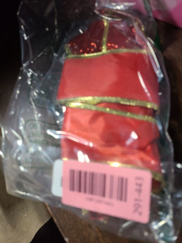 Photo 1 of 16 Inch Christmas Bow Large, RED Glitter Christmas Tree Topper Bow for Outdoor Christmas Decor, All-Weather Xmas Door Bow with Gold Edge for Home Decor