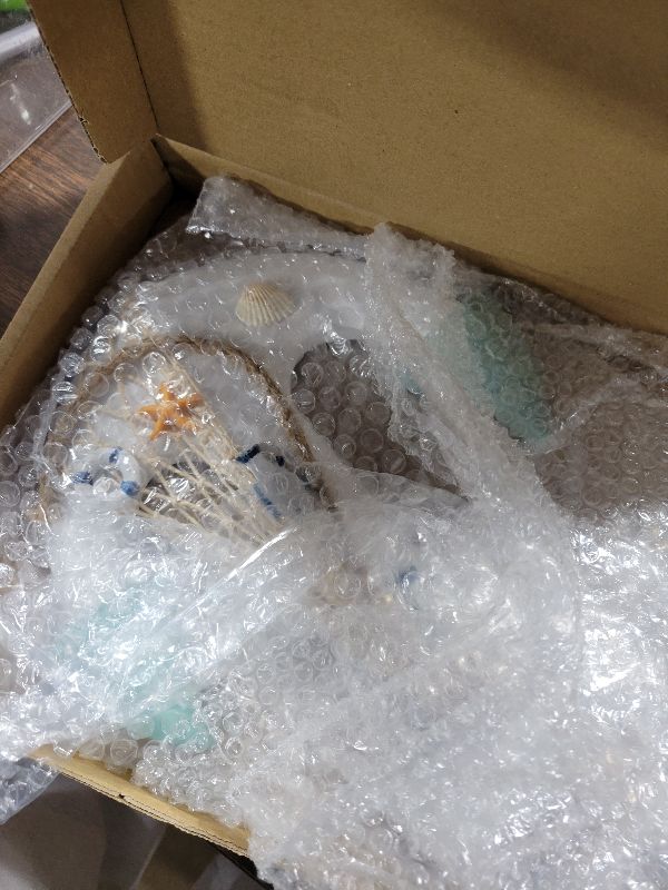 Photo 1 of 13" Nautical Wooden Anchor with Rope Nautical Beach Wood Anchor Wall Art Decor Door Hanging Ornament Beach Theme Home Decoration (White&Green)