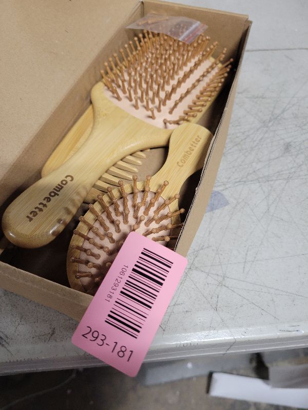 View 2 of 100% Bamboo Hair Brushes and Comb Set by Combetter, Comb for Women and Detangling, Great on All Hair, Eco-Friendly and Handmade for Women Men and Kids