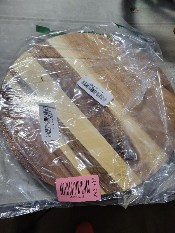 Photo 1 of 11.5 Inches Candle Holder Tray Home Decor, Round Wood Tray for Coffee Table, Small Wooden Serving Decorative Trays for Home