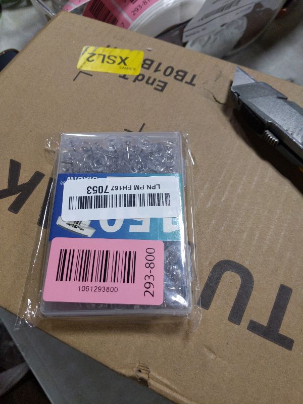 Photo 1 of 150 PCS Clear Push Pins Tacks Count in Reusable Box for Bulletin Boards and Wall Displays Heavy Duty Plastic Head