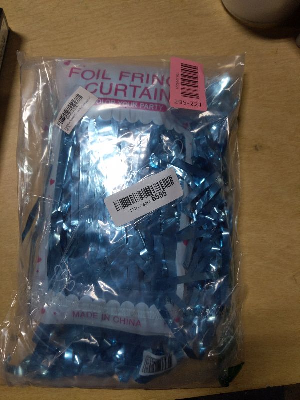 Photo 1 of 2 Pack Blue Streamers Party Decorations Fringe Backdrop Ocean Themed Decorations Foil Curtain Backdrop Blue Birthday Ocean Party Decor Supplies