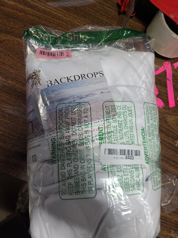 Photo 1 of 10x10ft Wrinkle Free White Backdrop Curtain for Parties Soft Fabric Drapes Wedding White Curtain Backdrop for Birthday Party Decorations Background for Photography 5x10ft, 2 Panels