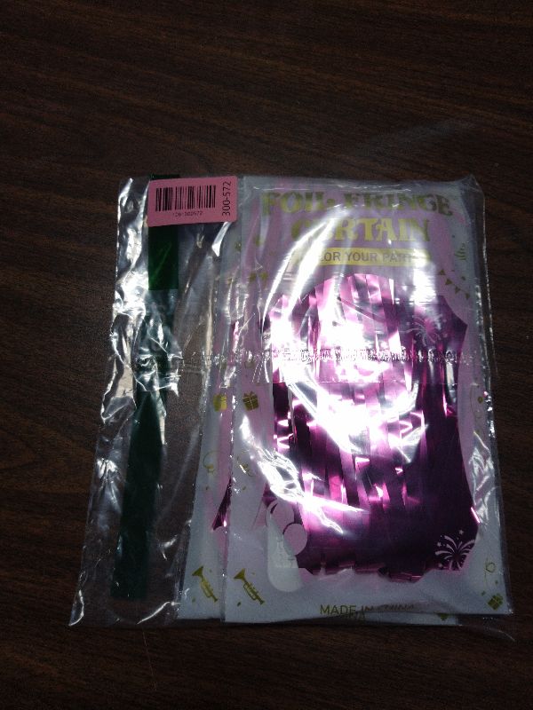 Photo 1 of 2 Pack Pink Party Decorations, 3.28 FT x 7.05 FT Pink Backdrop, Metallic Tinsel Backdrop Fringe Curtains Backdrop Curtains, Photo Backdrop Party Supplies Birthday Party Decorations