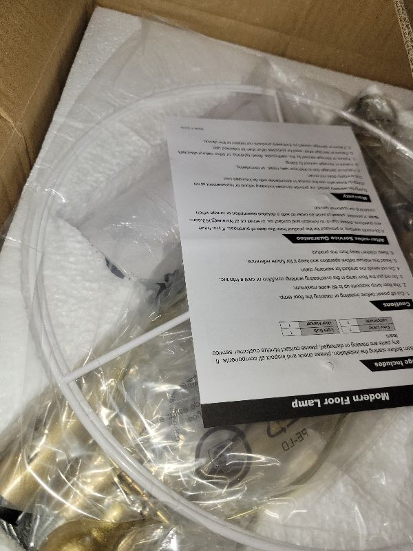 Photo 1 of ?Upgraded?Dimmable Gold Floor Lamps for Living Room, 11W LED Bulb Included, Modern Standing Lamp with Marble Base, Tall Pole Light with White Linen Shade for Bedroom Reading Office Corner Nursery