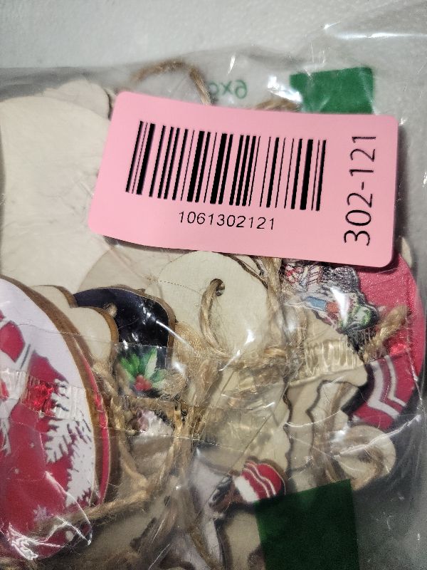 Photo 1 of 24Pcs Christmas Tree Decorations Set Christmas Dwarf Wooden Hanging Ornaments Red Christmas Ball Design Christmas Ornaments for Tree Winter Home Decoration Holiday Party DIY Crafts