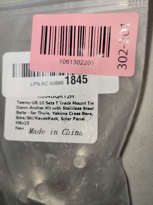 Photo 1 of 10 Sets T Track Mount Tie Down Anchor Kit with Stainless Steel Bolts - for Thule, Yakima Cross Bars, Bike/Ski/KayakRack, Solar Panel M8x25