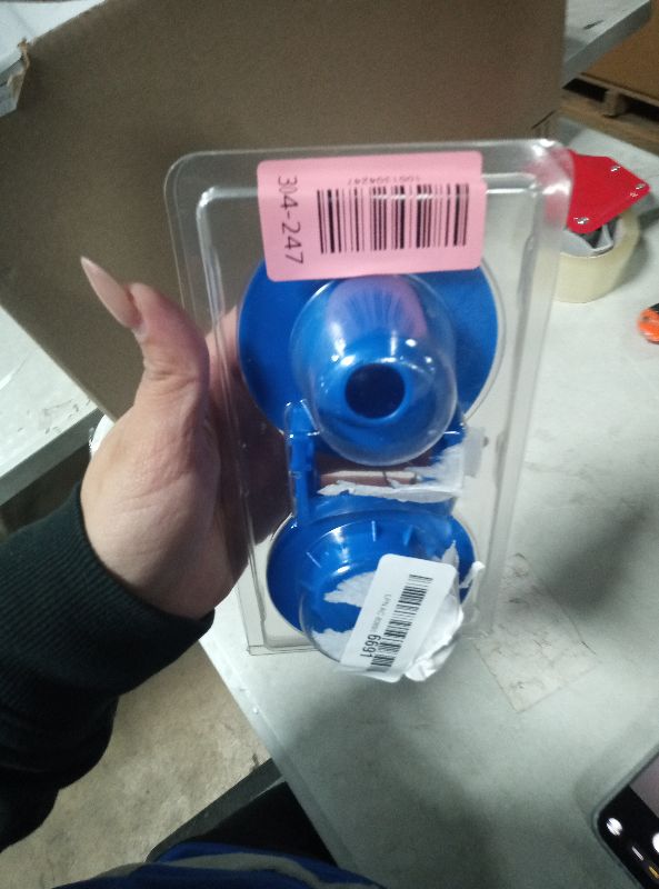 Photo 1 of 2-Pack Universal 2" Toilet Flapper Replacement Kit - Durable Rubber & Stainless Steel Chain (Blue)