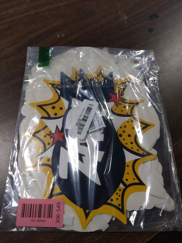 Photo 1 of 12 Pcs Supr Hero's Comic Word Cutouts – Pow Zap Boom Wall Decorations for Birthday Party, Classroom, or Photo Booth – Super Hero Theme Supplies for Boys Party or Event Backdrop Decor