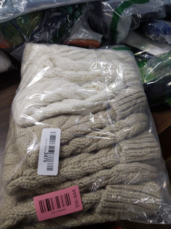 Photo 1 of 18 Inches Christmas Stockings Knit Xmas Stockings Large Fireplace Hanging Stockings for Family Christmas Decoration (Ivory,Khaki, 6)