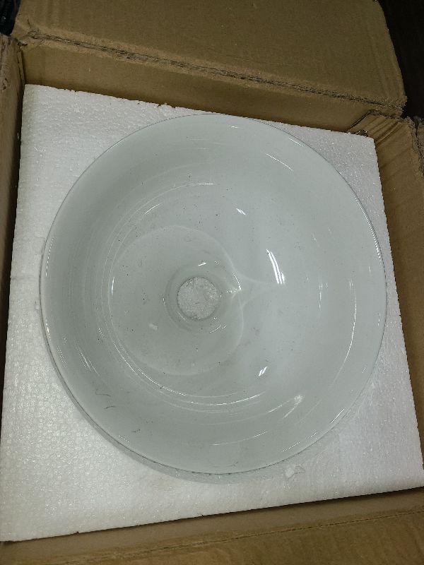 Photo 1 of 11 Inch Round Bathroom Bowl Sink Above Counter, QISHKA Mini White Ceramic Vanity Vessel Sink - 11" x 11" Small Countertop Circle Art Basin for Space-Saving