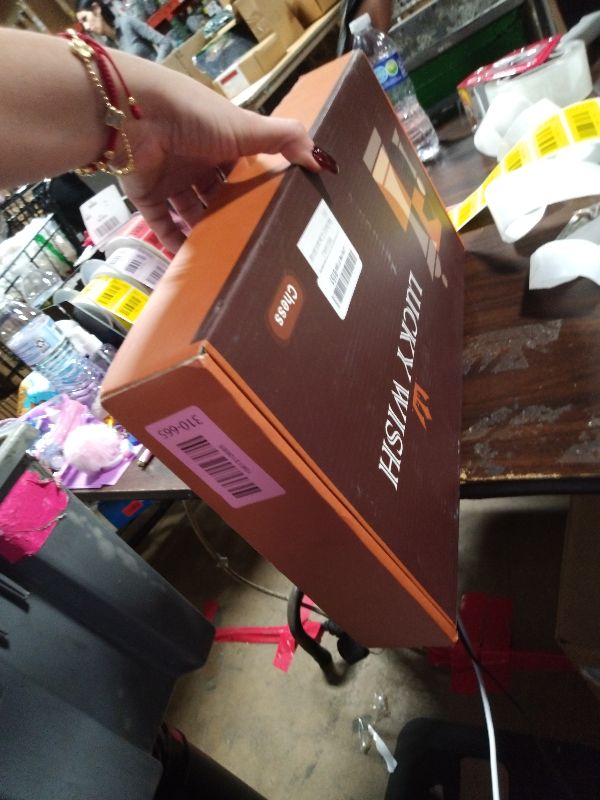 Photo 1 of 15'' Walnut Chess Set with Storage Board for Adults & Children, 2 Players