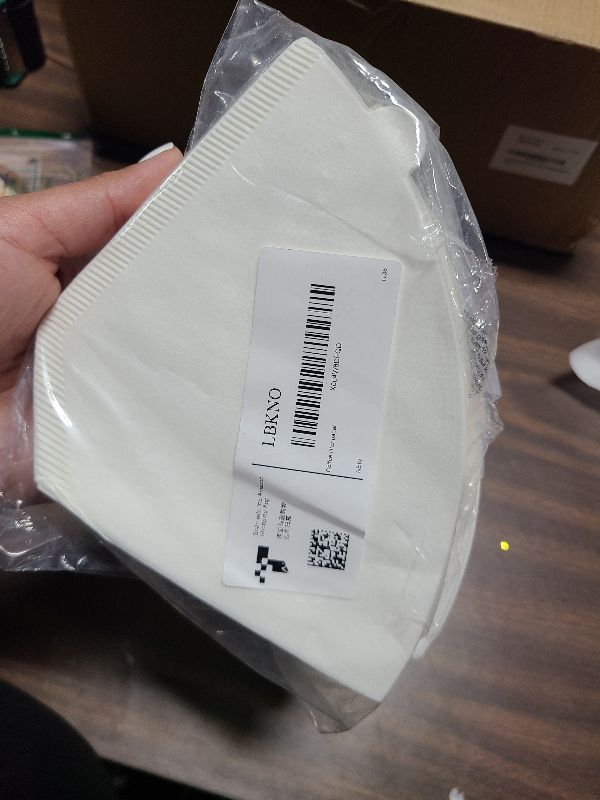 View 2 of 100 Count #4 Cone Coffee Filters Paper, No Smell of Wood Pulp Disposable U-shaped Coffee Filter, for Drip and Pour Over Coffee Maker