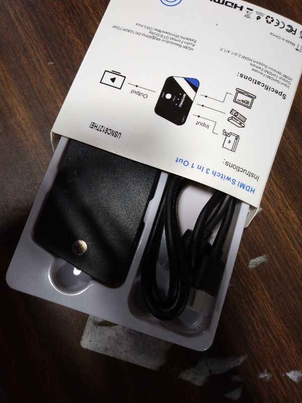 Photo 1 of [Upgrade] HDMI Switch 3 in 1 Out, 4K@60Hz HDMI 2.0 Switch Splitter with 2.6FT Long HDMI Cable, 3-Port HDMI Switcher Selector, Supports 4K 30Hz 3D 1080P HDCP2.2 for PS5 Xbox DVD Player Fire Stick PC
