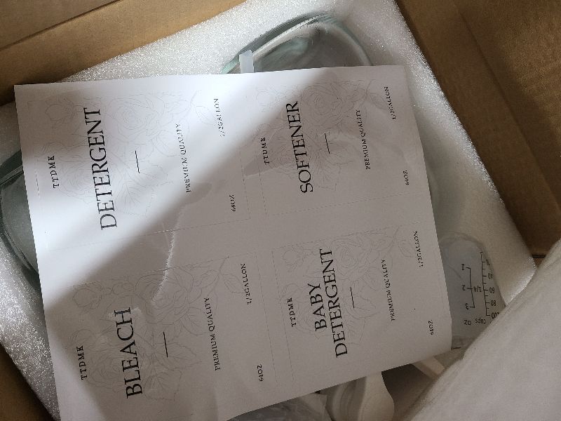 Photo 1 of 2 Pcs Glass Liquid Laundry Detergent Dispenser, Half Gallon Laundry Soap Dispenser for Laundry Room (64 oz. Each), Laundry Detergent Bottles with Pump Dispenser -Includes Labels, Funnel, Measuring Cup