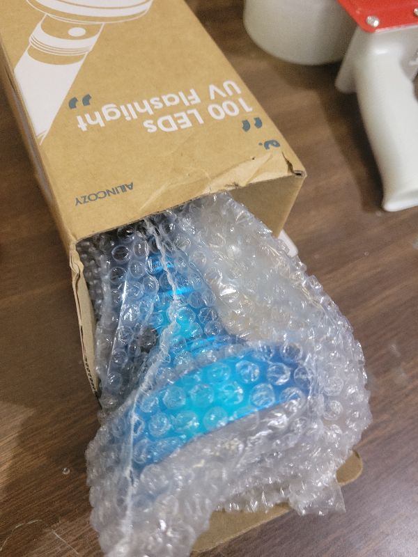 Photo 1 of 100 LED 395nm UV Flashlight Black Light, Portable Ultraviolet Torch for Pet Urine Detection, Stains, Scorpions, and Bed Bugs – High Power UV Lamp (Batteries Not Included)