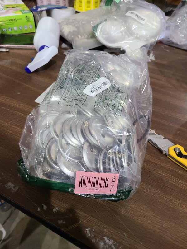 Photo 1 of 100 Sets Magnet Making Supplies, 2.28 Inches/ 58 mm Round Magnet Maker Machine Consumables for DIY Badge Creatio, Including Magnets, Metal Cover, Back Cover, Clear Film