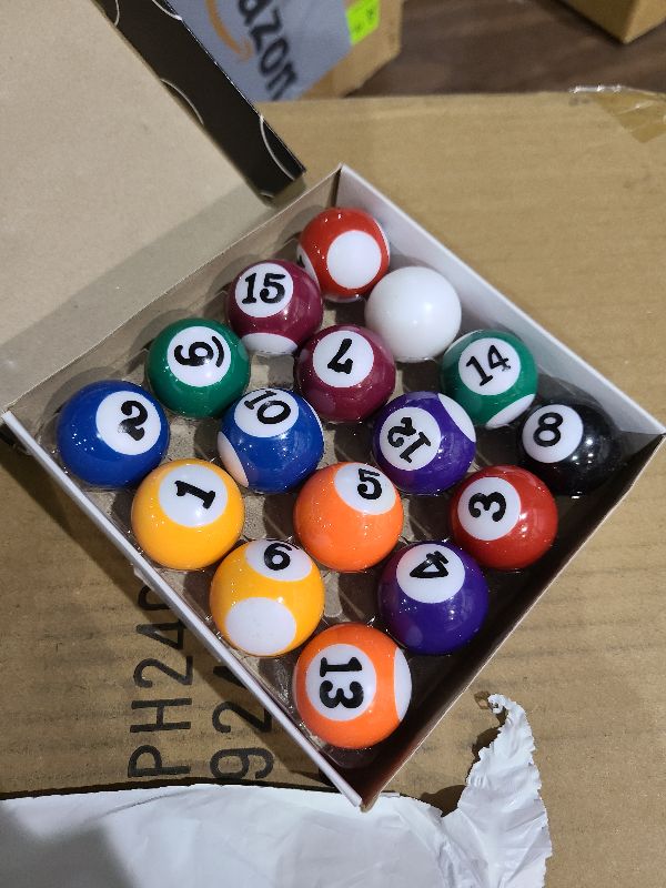 Photo 1 of 16-Piece Mini Billiard Balls Set – 25mm (0.98") Small Pool Balls for Table Games, Travel & Family Fun