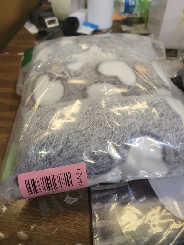 Photo 1 of 1 Pack 3 Puppy Blankets Super Soft Warm Sleep Mat Grey Cute Print Fluffy Fleece Pet Flannel Throw Dog Blankets for Small Dogs Cats,Star&Bone&Love-Medium(29"x20")