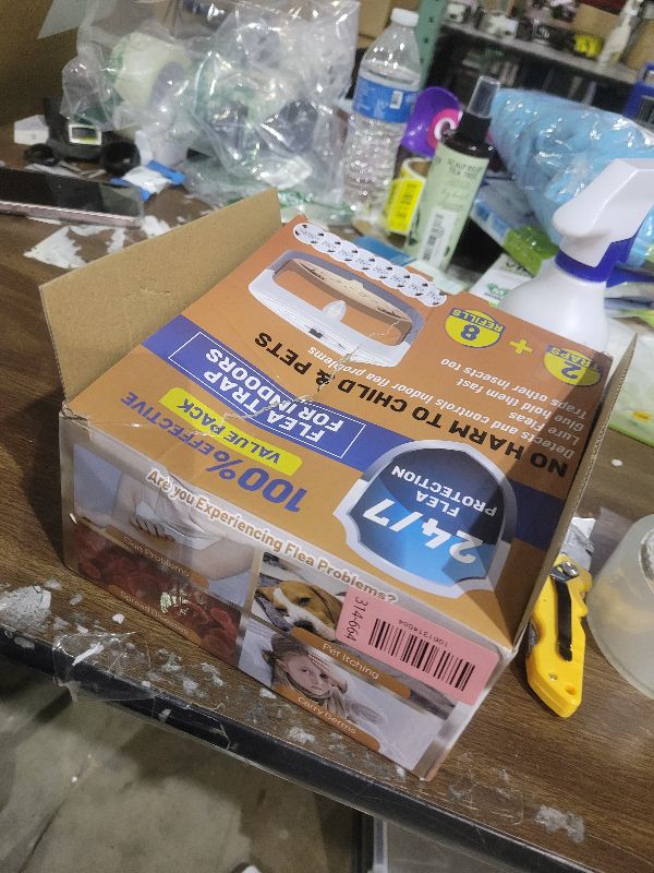 Photo 1 of 2 Pack Flea Traps for Inside Your Home, Indoor Flea Light, Bed Bug Killer with 8 Sticky Pads & 4 Light Bulb, Odorless Natural Insect Infestation Treatment Trap for Kid Pet